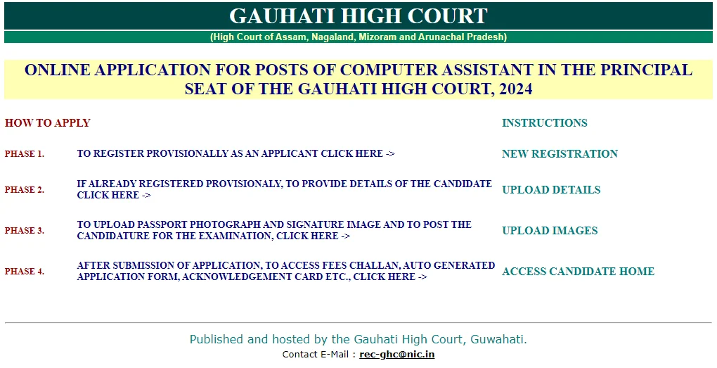 Gauhati High Court Recruitment 2024 Apply