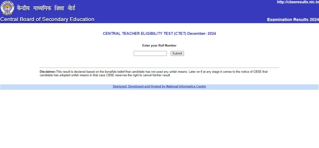 CTET Result December 2024